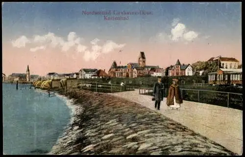 Ansichtskarte Döse-Cuxhaven Karrenbad Promenade 1914