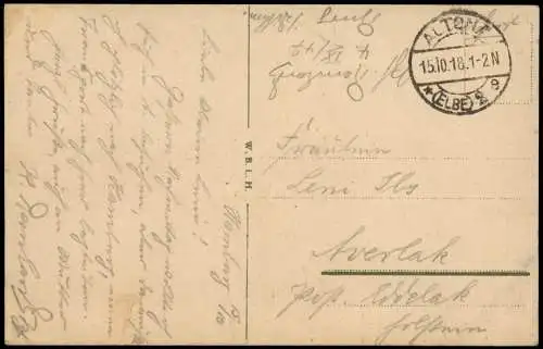 Ansichtskarte Hamburg Jungfernstieg. 1918 gel. Feldpoststempel WK1
