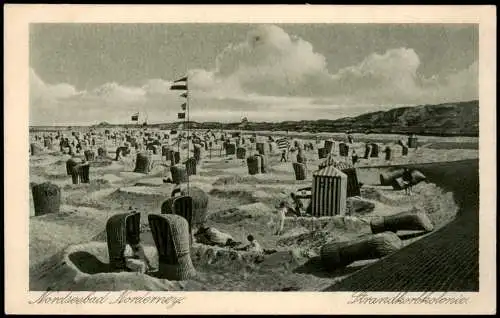 Ansichtskarte Norderney Strandkorbkolonie Nordseebad 1918