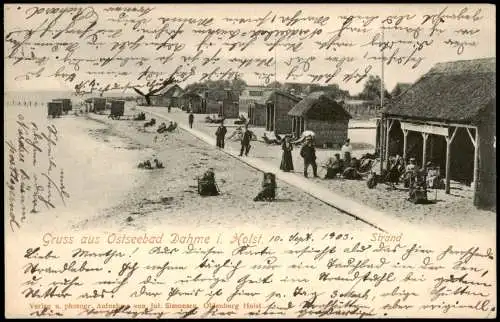 Ansichtskarte Dahme (Holstein) Strandhütten Liegestühle 1903