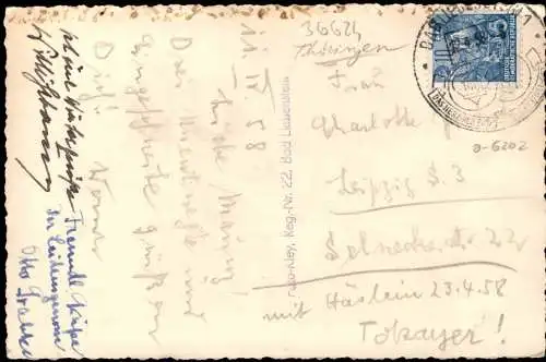 Ansichtskarte Bad Liebenstein Waldgaststätte Hubertushof 1958