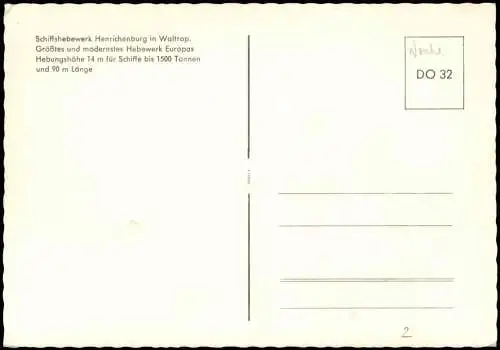Ansichtskarte Henrichenburg-Castrop-Rauxel Schiffshebewerk 1982