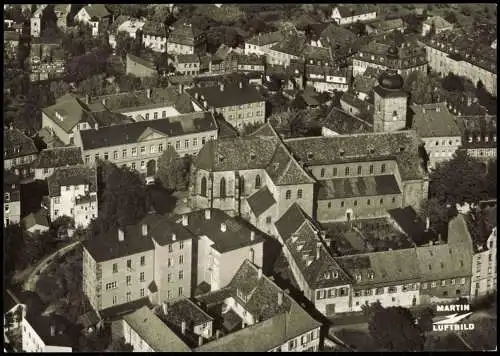 Bamberg Luftbild St. Jakobskirche mit Franziskanerkloster Seminar 1964