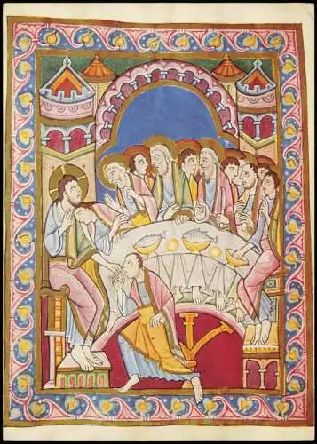 Hildesheim Kirche DAS ABEND MAHL Psalter aus Abtei St. Alban London 1959 Gold