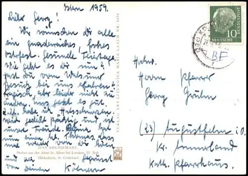 Hildesheim Kirche DAS ABEND MAHL Psalter aus Abtei St. Alban London 1959 Gold