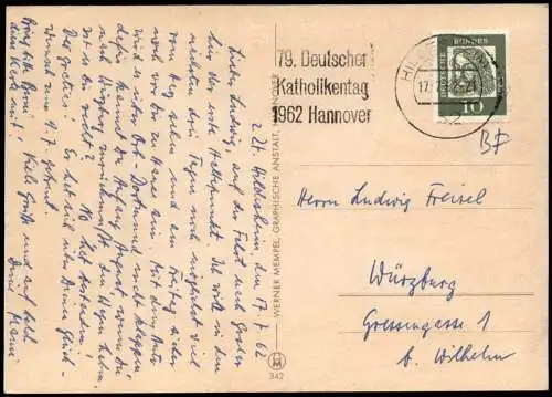 Ansichtskarte Hildesheim Partie an der Godehardikirche 1962