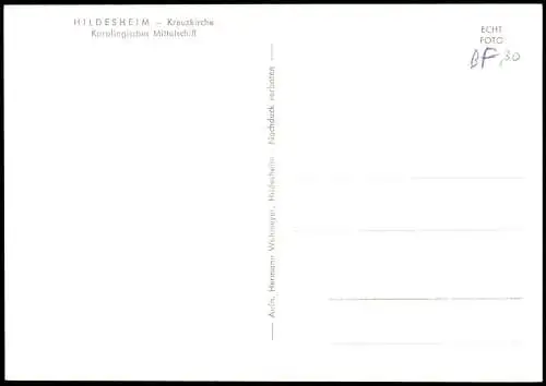 Ansichtskarte Hildesheim Kreuzkirche Karolingisches Mittelschiff 1962