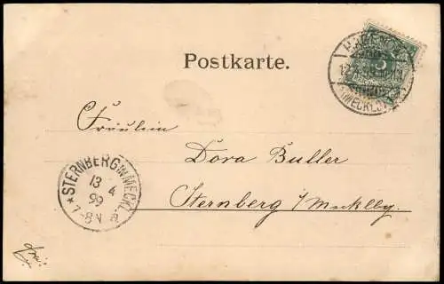 Ansichtskarte Norderney Blick auf das Meer Wellengang 1899