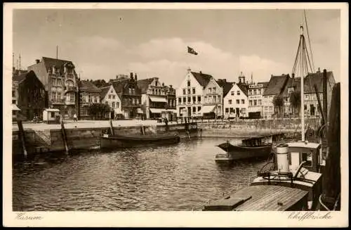 Ansichtskarte Husum Schiffsbrücke 1936