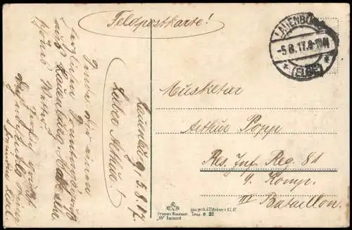 Ansichtskarte Lauenburg (Elbe) Stadtpartie 1917 Passepartout