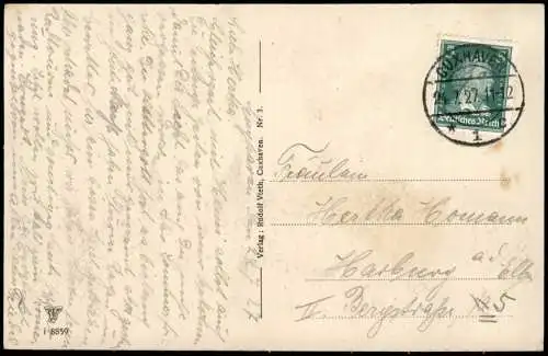Ansichtskarte Cuxhaven Seepavillon, Leuchtturm und Spielbassin 1927