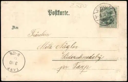 Ansichtskarte Litho AK Eckernförde 2 Bild Gruss aus Totale Hafen Schule 1902