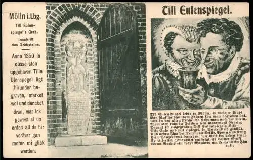 Mölln (Schleswig-Holstein) 2 Bild Eulenspiegelgrab Karikatur 1913