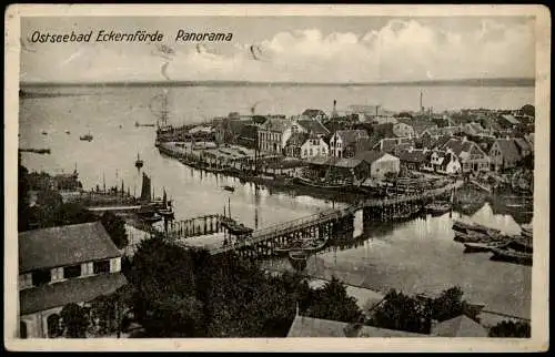 Ansichtskarte Eckernförde Panorama mit Hafen 1931