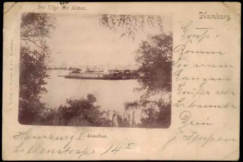 Ansichtskarte Hamburg Ufer Alsterlust 1899