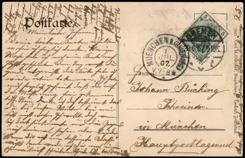 Ansichtskarte Bremen Rathaus Börse Freihafen 1907