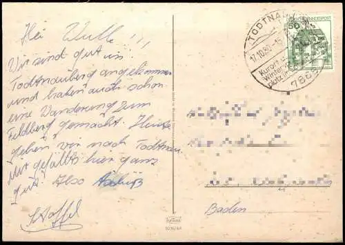 Ansichtskarte .Baden-Württemberg Schwarzwald-Souvenir 1970/1980