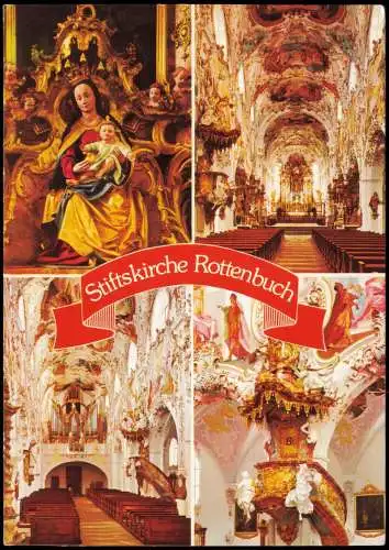 Ansichtskarte Rottenbuch 2 Bild Ehemalige Augustiner-Chorherren-Kirche 1982