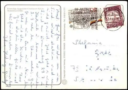 Ansichtskarte Rottenbuch 2 Bild Ehemalige Augustiner-Chorherren-Kirche 1982