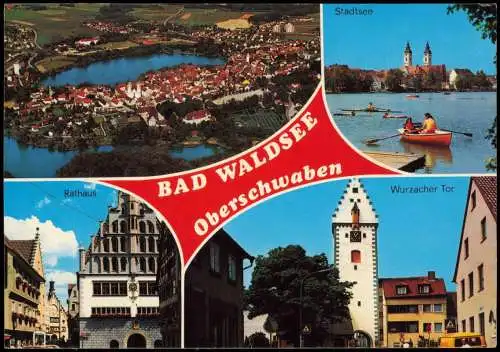 Ansichtskarte Bad Waldsee MB Luftbild Stadtsee 1986