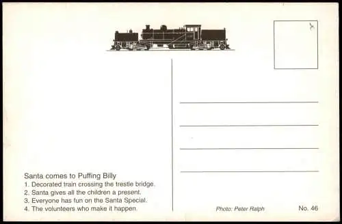 Eisenbahn Zug Lokomotive Santa Claus comes to Puffing Billy Weihnachtsmann 1988