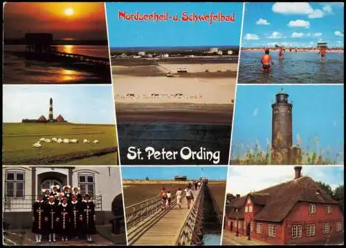 St. Peter-Ording Mehrbildkarte div. Ansichten Nordseeheil- u. Schwefelbad 1983