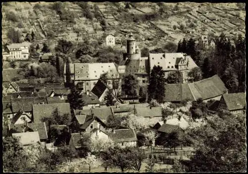 Ansichtskarte Büdingen Schloss aus der Vogelschau-Perspektive 1960