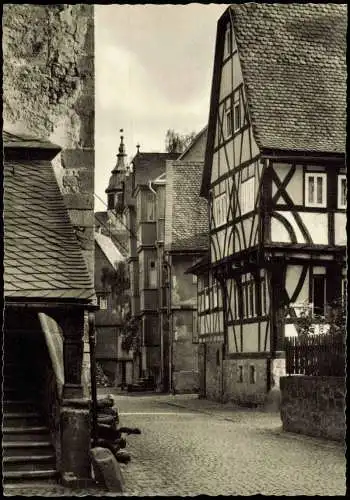 Büdingen Stadtteilansicht Malerischer Winkel an der Kirche 1960
