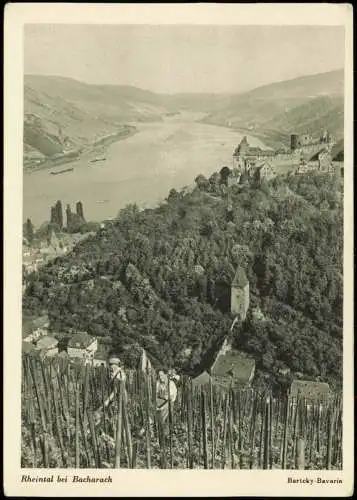 Bacharach Jugendherberge Burg Stahleck Rheintal bei Bacharach 1955