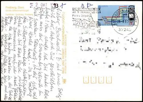 Ansichtskarte Freiberg (Sachsen) Dom: Große Silbermannorgel 1993
