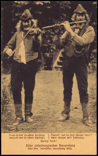 Ansichtskarte Oldenburg Alter oldenburgischer Bauerntanz Musiker 1918