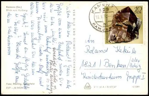 Kamenz Kamjenc Panorama-Ansicht Blick vom Hutberg zur DDR-Zeit 1972/1967