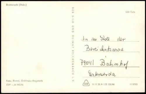 Ansichtskarte Brotterode Panorama-Ansicht zur DDR-Zeit 1966