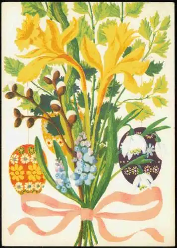 Lot 9   Frohe Ostern Frühlingsblumen 1970
