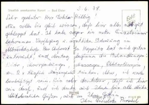 Lot 7 Ansichtskarten Bad Elster Park Kuranlagen 1978
