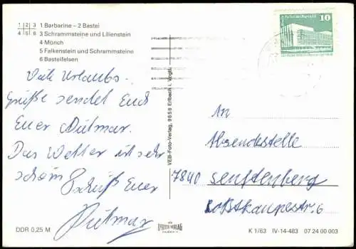 Lot 6 Ansichtskarten .Sachsen Sächsische Schweiz Rathen Bad Schandau 1980