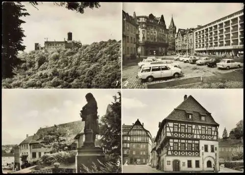 Ansichtskarte Eisenach DDR Mehrbildkarte mit 4 Stadtteilansichten 1977