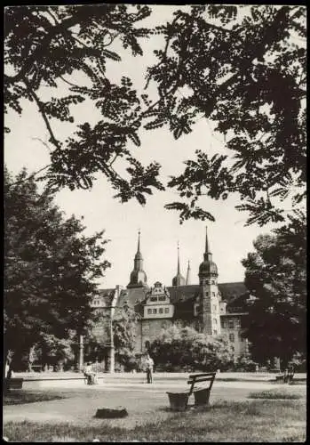 Ansichtskarte Merseburg Schloß und Schloßgarten zur DDR-Zeit 1983