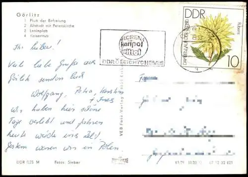 Görlitz Zgorzelec DDR Mehrbild-AK u.a. mit Leninplatz, Altstadt uvm. 1972