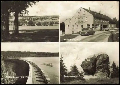 Hammerbrücke-Muldenhammer DDR Mehrbildkarte u.a. mit Weidlichs Gasthof 1974/1973