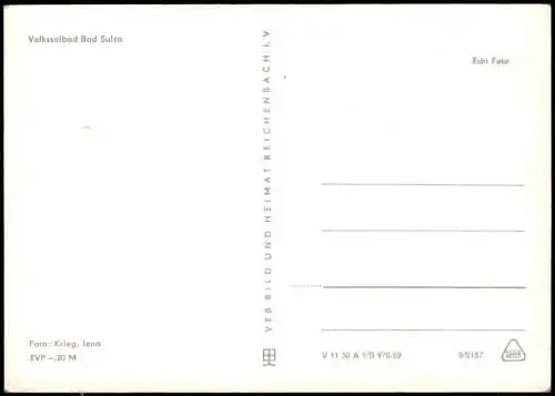Ansichtskarte Bad Sulza Panorama-Ansicht zur DDR-Zeit 1969