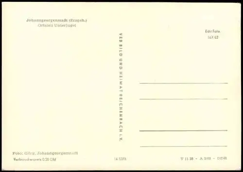 Johanngeorgenstadt Panorama-Ansicht Ortsteil Unterjugel zur DDR-Zeit 1962