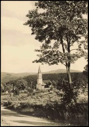 Johanngeorgenstadt DDR AK  Stadtkirche, im Hintergrund der Plattenberg 1963