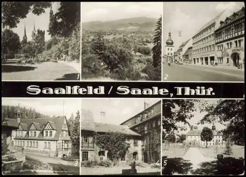 Ansichtskarte Saalfeld (Saale) DDR Mehrbildkarte mit 6 Ortsansichten 1978
