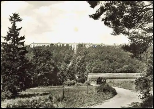 Bad Berka Panorama mit Zentralklinik Blick v. Dambachsgrund 1977