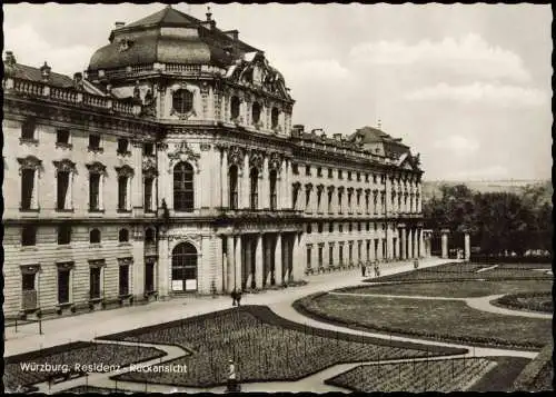 Ansichtskarte Würzburg Residenzschloß Residenz Rückansicht 1967