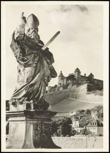 Ansichtskarte Würzburg Blick zur Festung Marienburg 1973