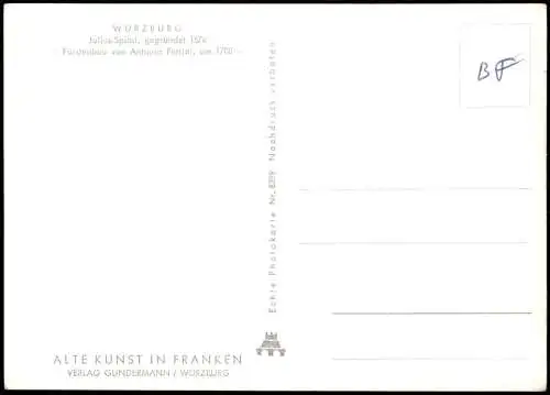 Ansichtskarte Würzburg Julius-Spital, Fürstenbau von Antonio Petrin 1960