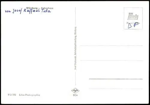 Ansichtskarte Würzburg Außenansicht Gebäude Falkenhaus 1960