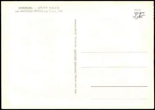 Würzburg Stift Haug, Strassen-Ansicht mit GASTHOF Kirchlein 1955